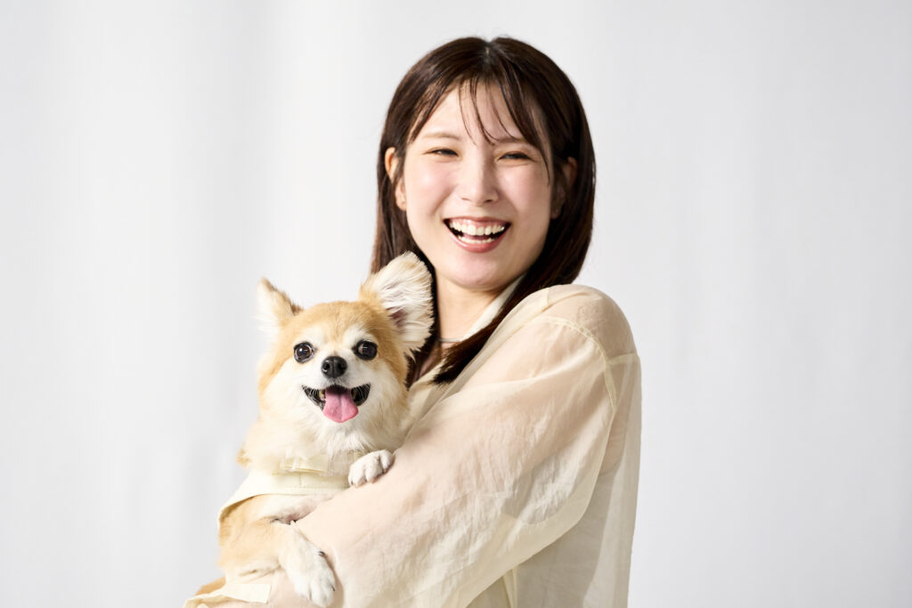 優しい色合いのお揃いコーデで撮影